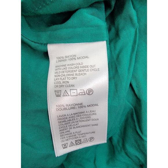 Tommy Bahama Midi Dress XS Layered Off Shoulders Green Cottagecore Bohemian - Picture 12 of 14